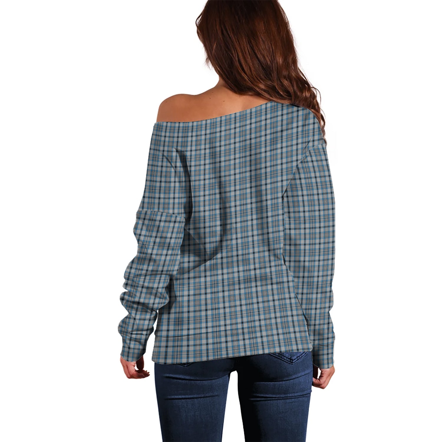 Conquergood Tartan Off Shoulder Women Sweater - Tartan Vibes Clothing