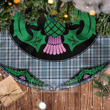 Tartan Vibes Clothing Conquergood Tartan Christmas Tree Skirt Scottish Thistle Style