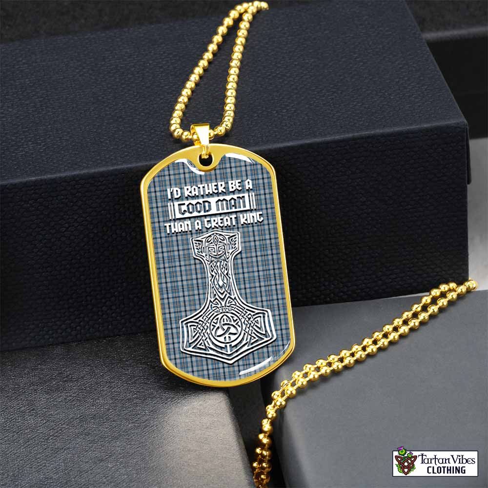 Conquergood Tartan Dog Tag Necklace Viking Mjolnir Style Gold No - Tartan Vibes Clothing