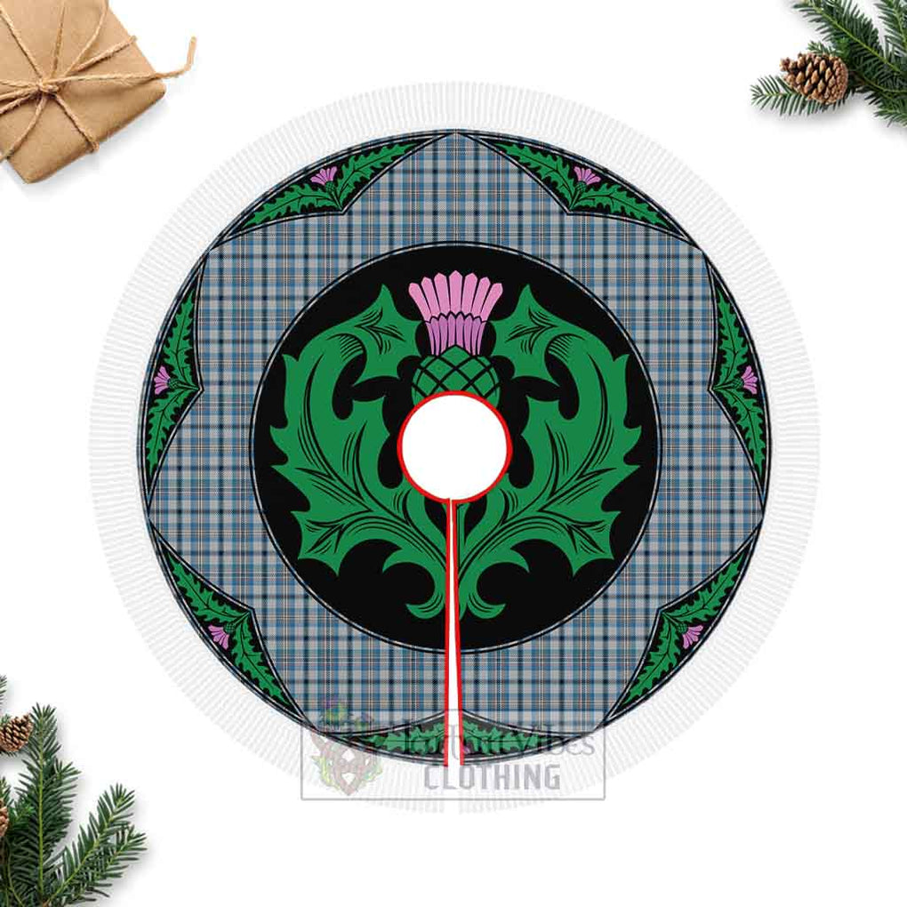 Conquergood Tartan Christmas Tree Skirt Scottish Thistle Style Fringed Tree Skirts - Tartan Vibes Clothing