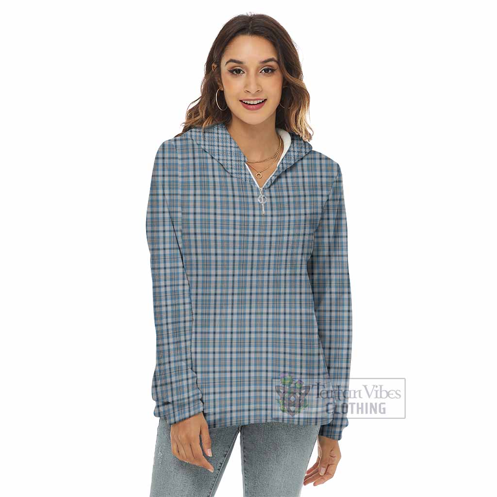 Conquergood Tartan Women's Borg Fleece Hoodie with Half Zip - Tartan Vibes Clothing