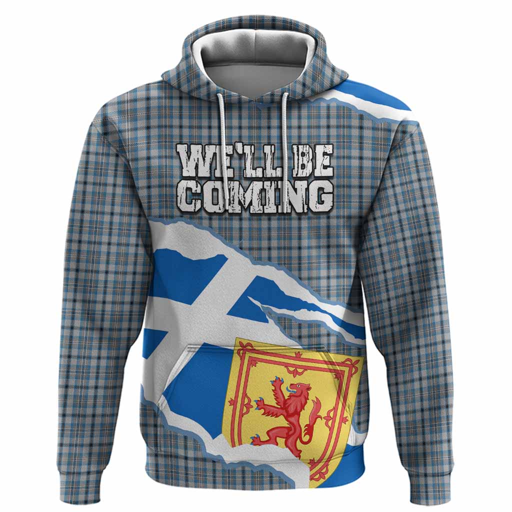 Conquergood Scotland Football Tartan Hoodie We'll Be Coming