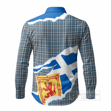 Conquergood Scotland Football Tartan Long Sleeve Button Shirts We'll Be Coming
