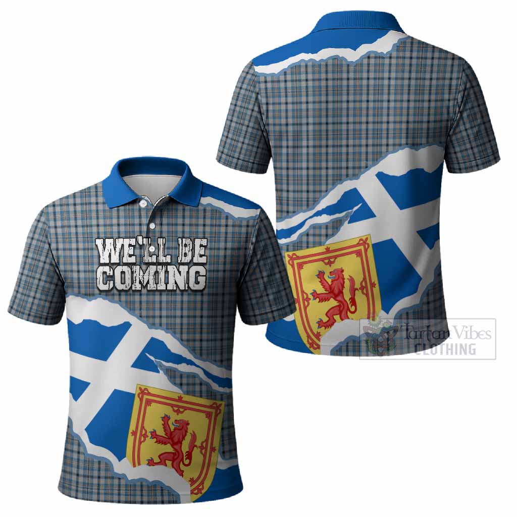 Conquergood Scotland Football Tartan Polo Shirt We'll Be Coming