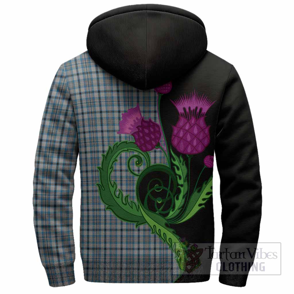Conquergood Tartan Sherpa Hoodie Traditional Scottish Thistle