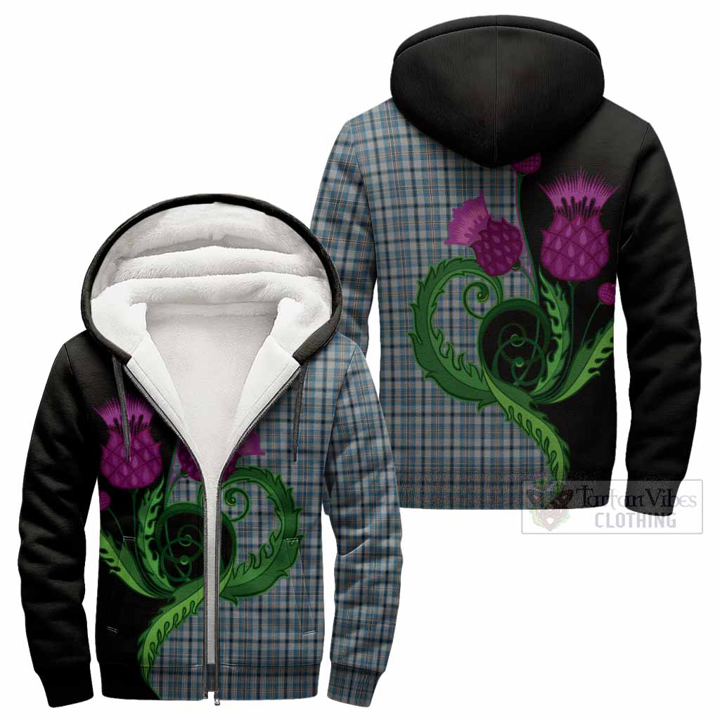 Conquergood Tartan Sherpa Hoodie Traditional Scottish Thistle