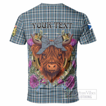 Conquergood Tartan T-Shirt Scottish Thistle Heilan Coo