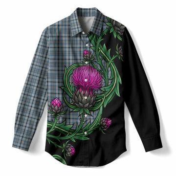 Conquergood Tartan Women Casual Shirt Resilient Scottish Thistle