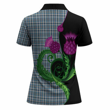 Conquergood Tartan Women Polo Shirt Traditional Scottish Thistle