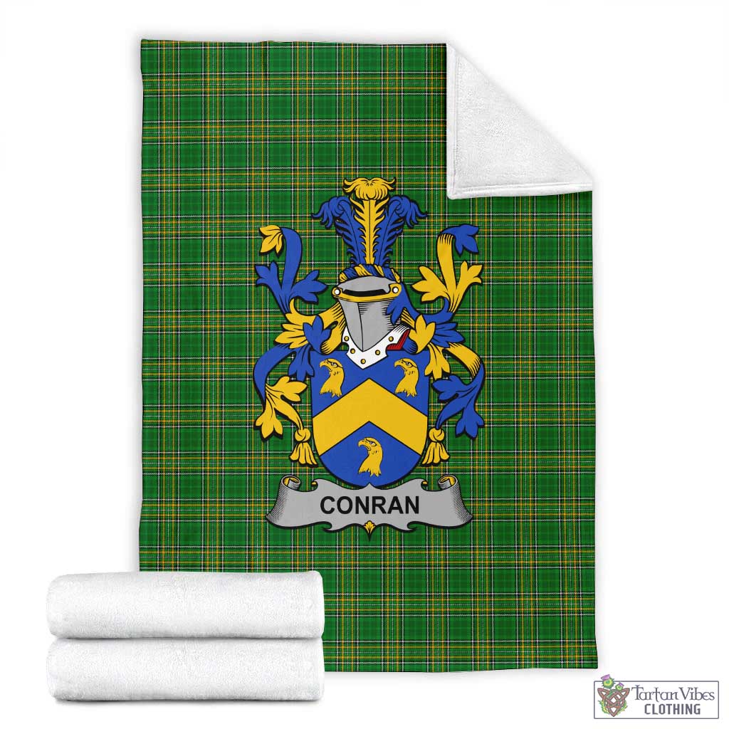 Conran Irish Clan Tartan Blanket with Coat of Arms X-Large 59 x 79 inches 150 x 200 cm - Tartan Vibes Clothing