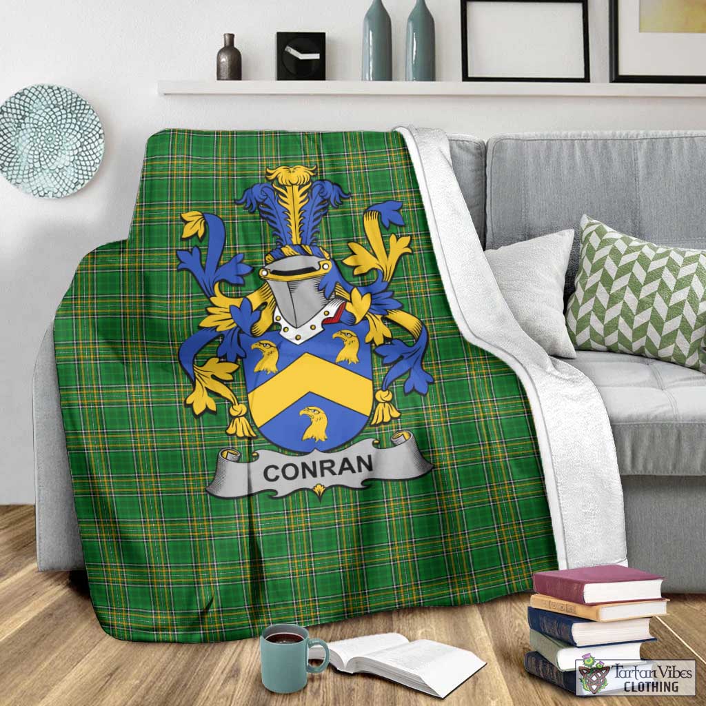 Conran Irish Clan Tartan Blanket with Coat of Arms - Tartan Vibes Clothing