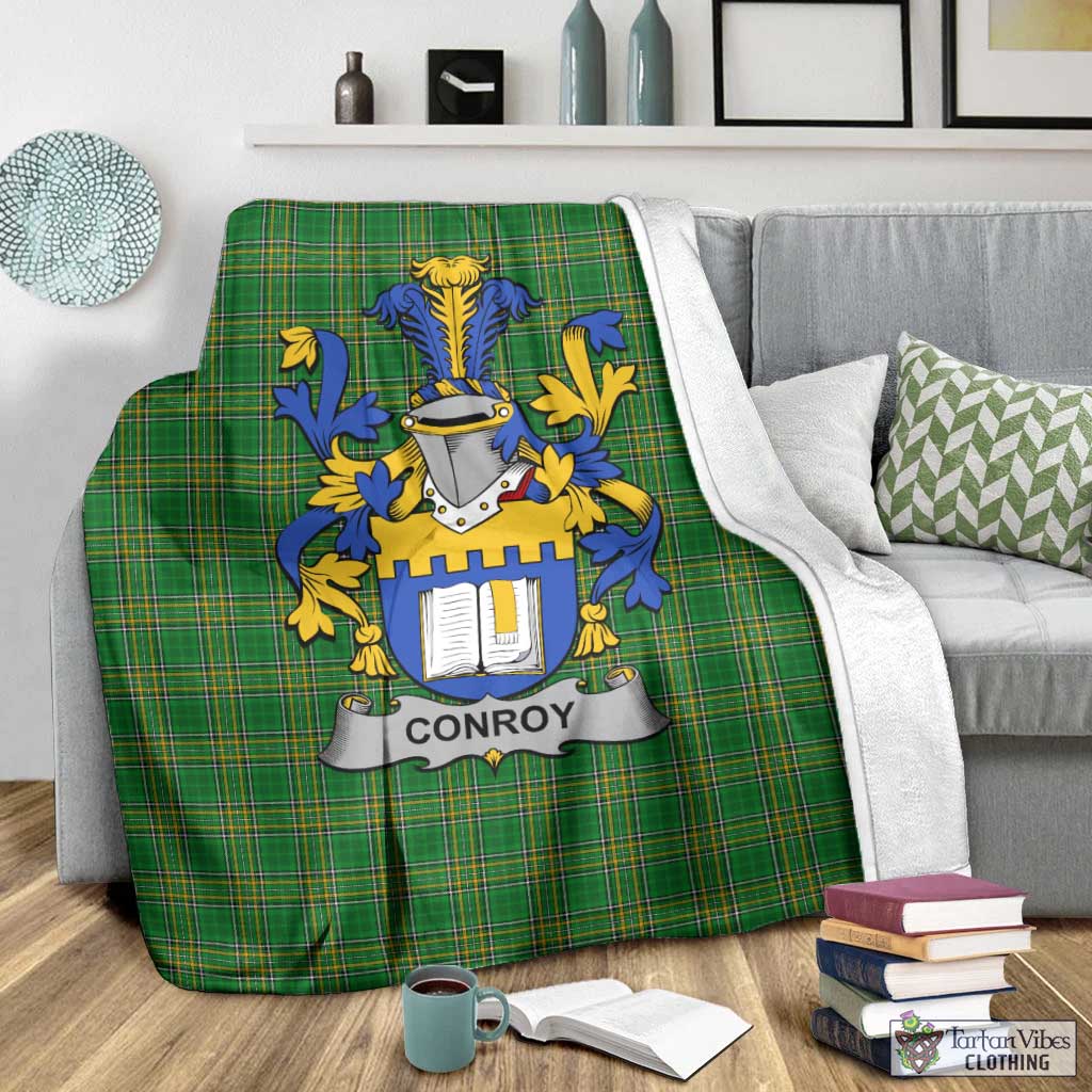 Conroy Irish Clan Tartan Blanket with Coat of Arms - Tartan Vibes Clothing