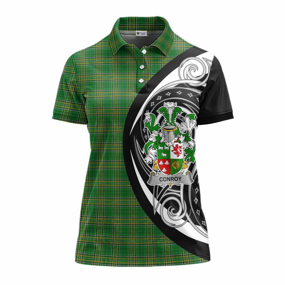Tartan Vibes Clothing Conroy Green Irish Clan Women's Polo Shirt Celtic Circle Style