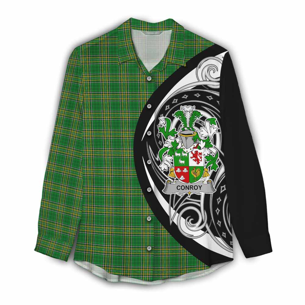 Conroy Green Irish Clan Women's Casual Shirt Celtic Circle Style Female - Tartan Vibes Clothing