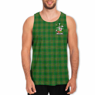 Conroy Green Irish Clan Tartan Men's Tank Top with Coat of Arms