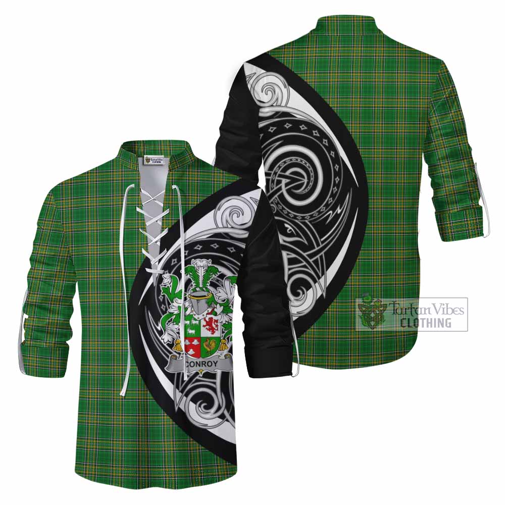 Conroy Green Irish Clan Ghillie Kilt Shirt Celtic Circle Style - Tartan Vibes Clothing