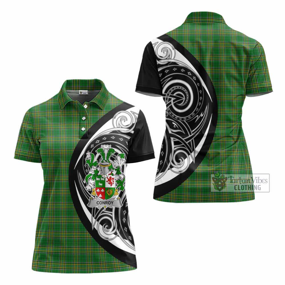 Tartan Vibes Clothing Conroy Green Irish Clan Women's Polo Shirt Celtic Circle Style