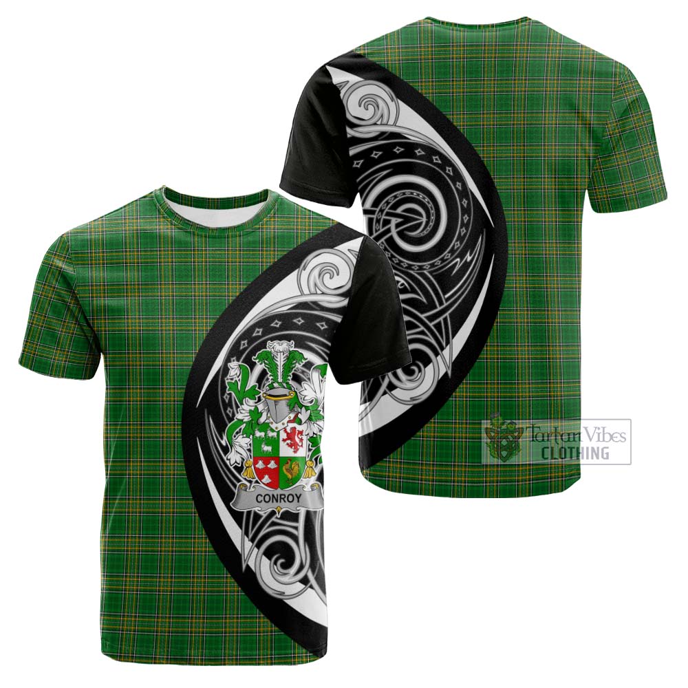 Tartan Vibes Clothing Conroy Green Irish Clan Cotton T-shirt Celtic Circle Style