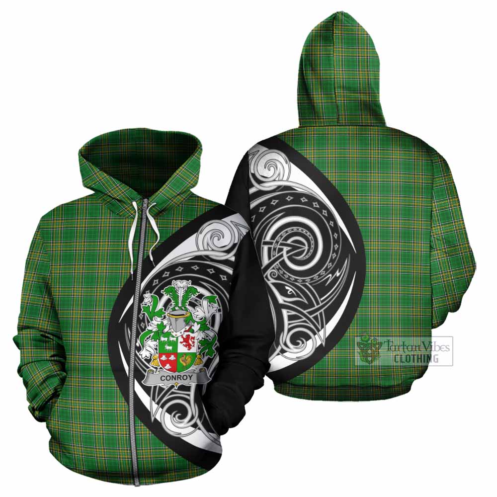 Tartan Vibes Clothing Conroy Green Irish Clan Hoodie Celtic Circle Style