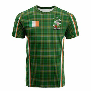 Conroy Green Irish Clan Coat of Arm Tartan Cotton T-shirt Flag Style