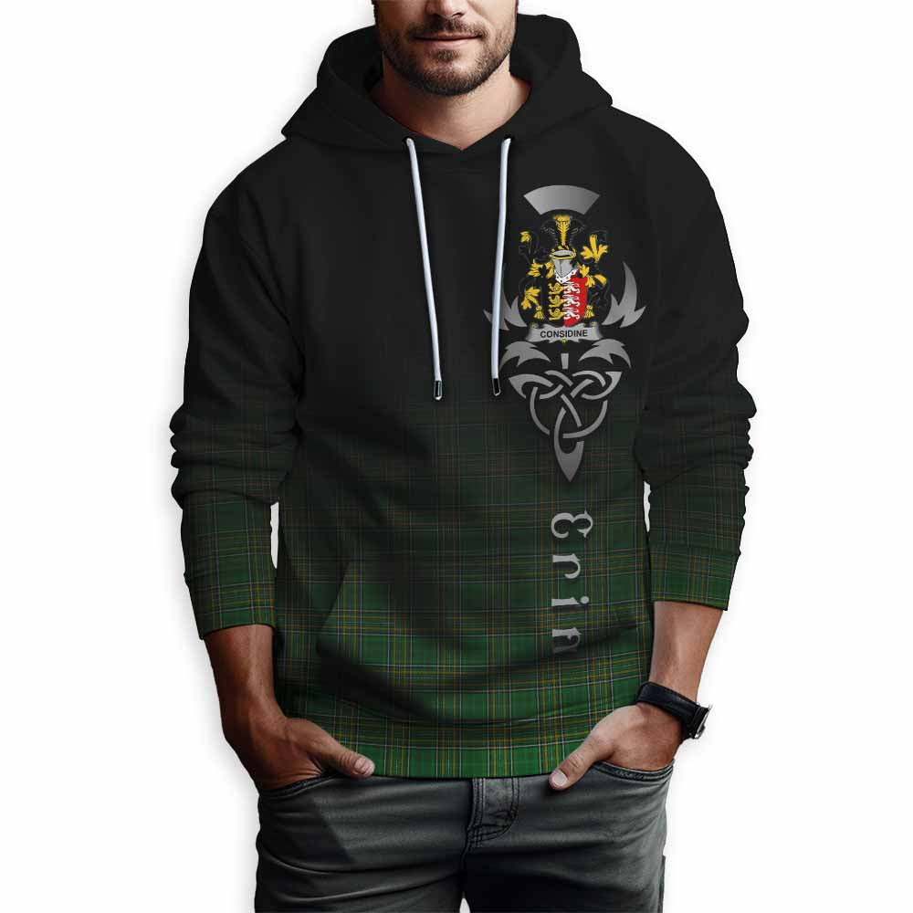 Considine Irish Clan Hoodie with Coat of Arms Erin Go Bragh Celtic Inspired Pullover Hoodie - Tartan Vibes Clothing