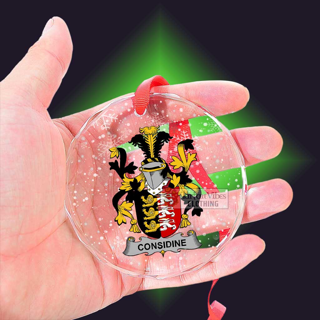 Considine Irish Clan Christmas Glass Ornament with Coat of Arms - 2D-tartanvibesclothing