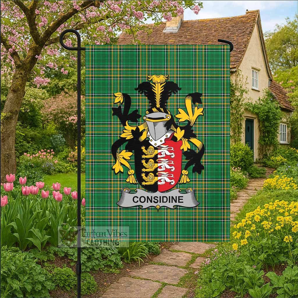 Considine Irish Clan Tartan Flag with Coat of Arms