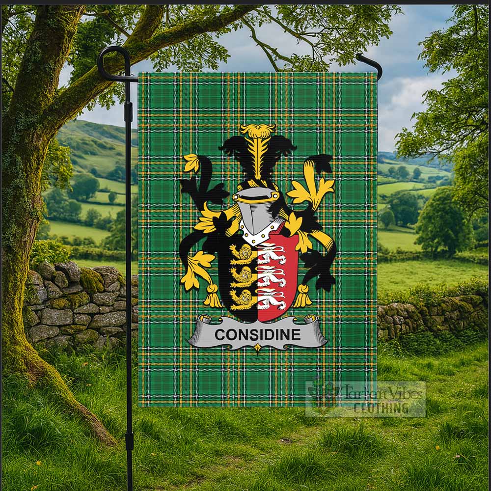 Considine Irish Clan Tartan Flag with Coat of Arms