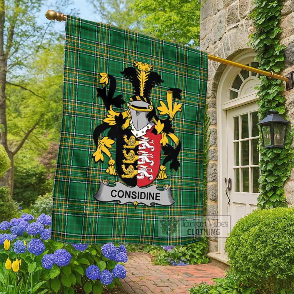 Considine Irish Clan Tartan Flag with Coat of Arms