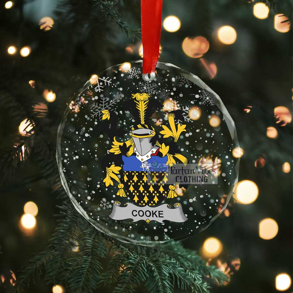Cooke Irish Clan Christmas Glass Ornament with Coat of Arms - 2D-tartanvibesclothing