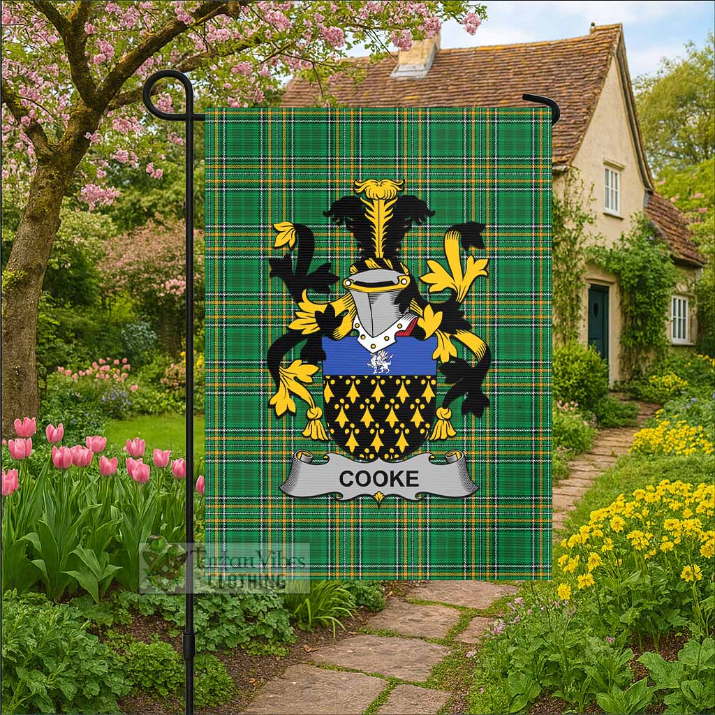 Cooke Irish Clan Tartan Flag with Coat of Arms