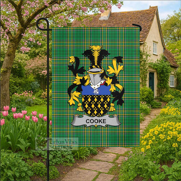 Cooke Irish Clan Tartan Flag with Coat of Arms