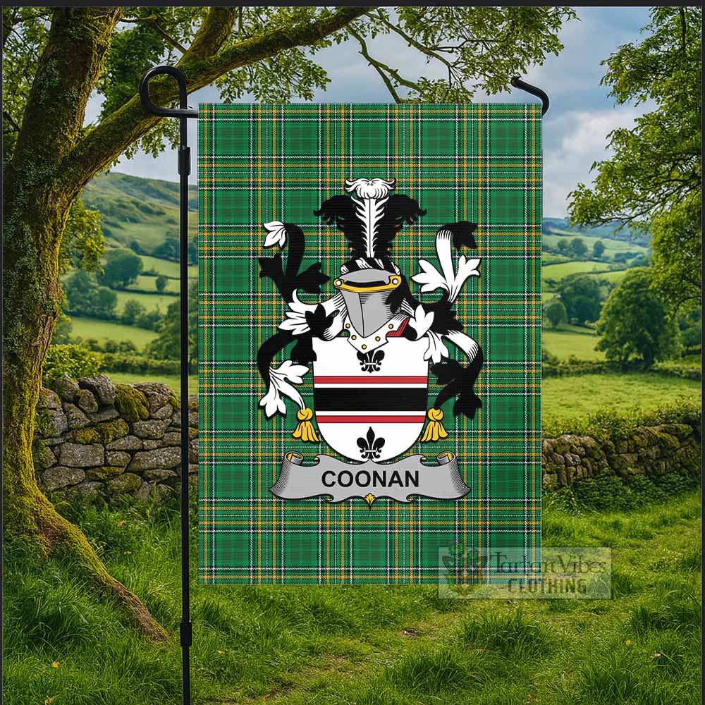 Coonan Irish Clan Tartan Flag with Coat of Arms