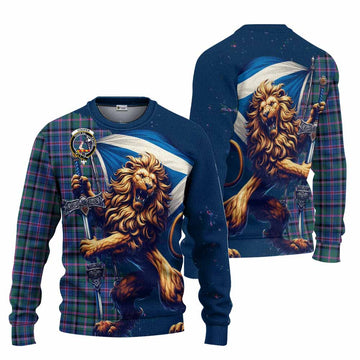 Tartan Vibes Clothing Cooper Tartan Family Crest Knitted Sweater with Scottish Majestic Lion