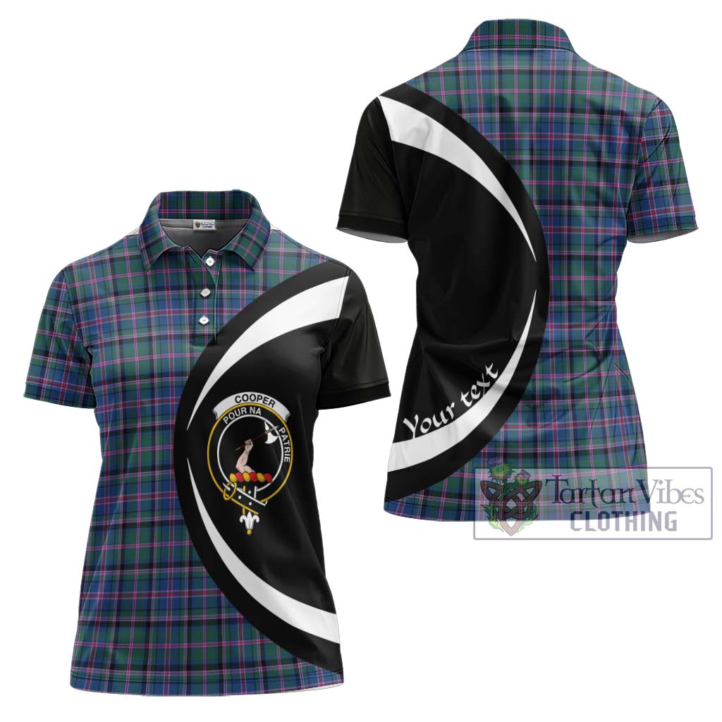 Cooper Tartan Women's Polo Shirt with Family Crest Circle Style Women - Tartan Vibes Clothing