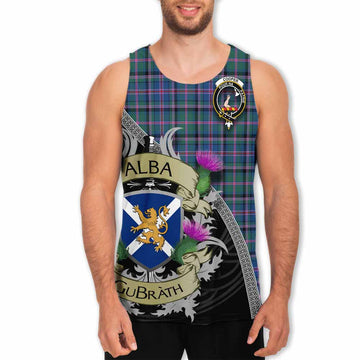 Tartan Vibes Clothing Cooper Tartan Family Crest Men's Tank Top Lion Rampant Royal Thistle Shield Celtic Inspired