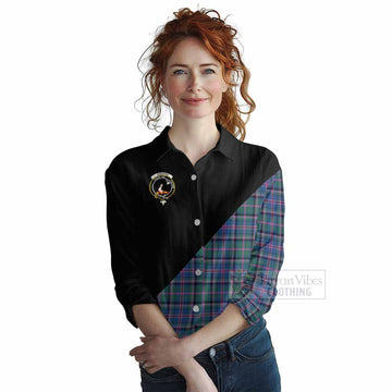 Tartan Vibes Clothing Cooper Tartan Women's Casual Shirt with Family Crest and Military Logo Style