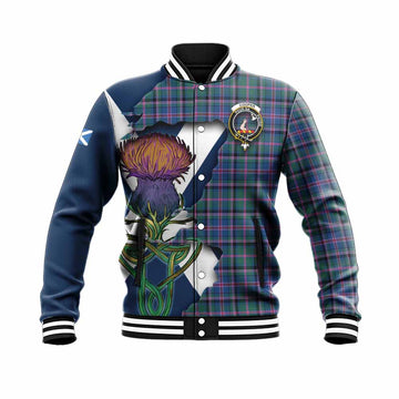 Cooper Tartan Family Crest Baseball Jacket Scottish Thistle Celtic Inspired