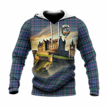 Cooper Tartan Family Crest Knitted Hoodie with Scottish Ancient Castle Style