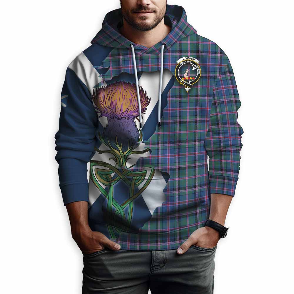 Tartan Vibes Clothing Cooper Tartan Family Crest Hoodie Scottish Thistle Celtic Inspired