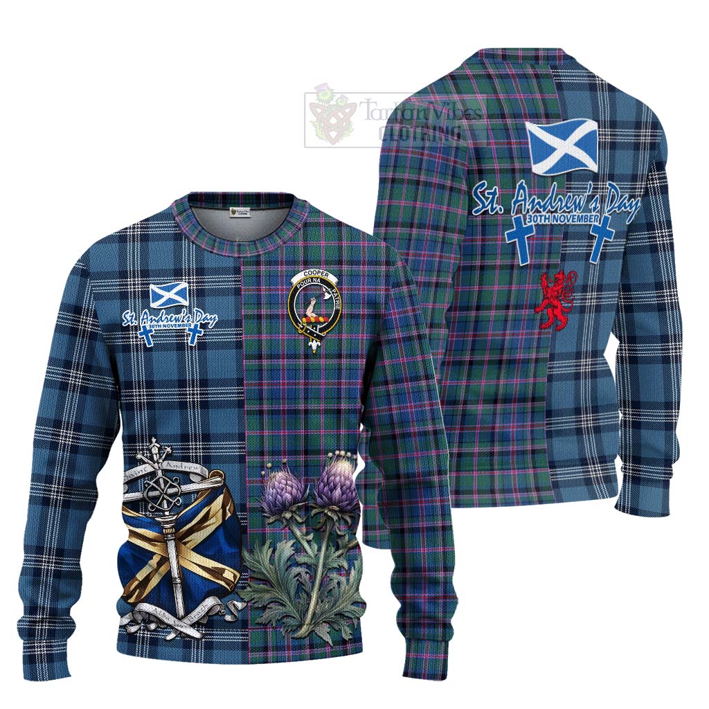 Tartan Vibes Clothing Cooper Tartan Knitted Sweater Happy St. Andrew's Day Half Tartan Style