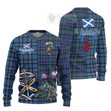 Tartan Vibes Clothing Cooper Tartan Knitted Sweater Happy St. Andrew's Day Half Tartan Style