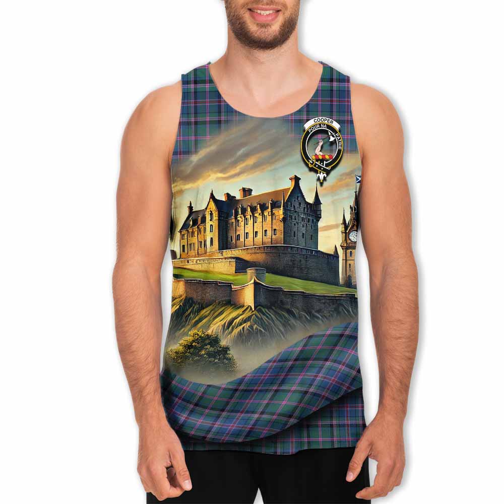 Tartan Vibes Clothing Cooper Tartan Family Crest Men's Tank Top with Scottish Ancient Castle Style