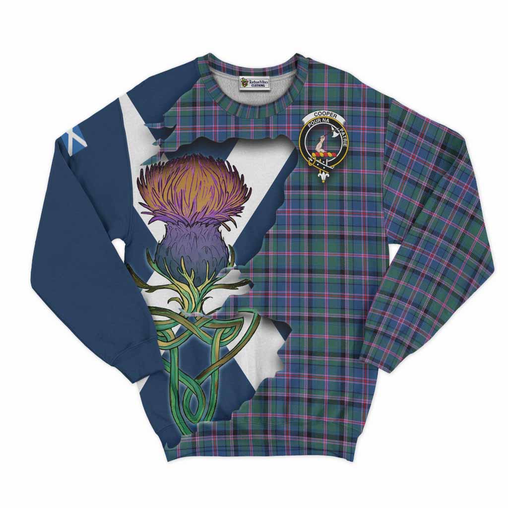 Tartan Vibes Clothing Cooper Tartan Family Crest Sweatshirt Scottish Thistle Celtic Inspired