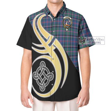 Cooper Tartan Short Sleeve Button Shirt with Family Crest and Celtic Symbol Style Kid - Tartan Vibes Clothing