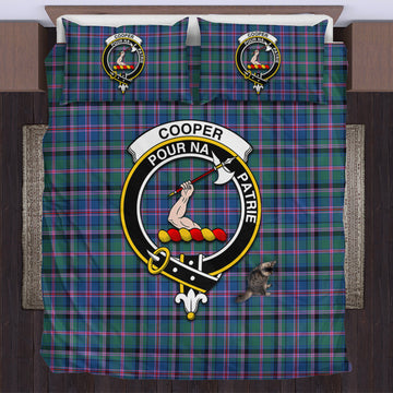 Cooper Tartan Bedding Set with Family Crest
