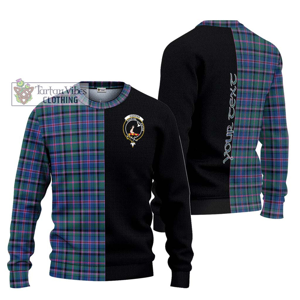 Cooper Tartan Knitted Sweater with Family Crest and Half Of Me Style Unisex - Tartanvibesclothing Shop