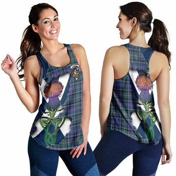 Tartan Vibes Clothing Cooper Tartan Family Crest Women's Racerback Tanks Scottish Thistle Celtic Inspired