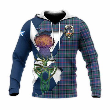 Cooper Tartan Family Crest Knitted Hoodie Scottish Thistle Celtic Inspired