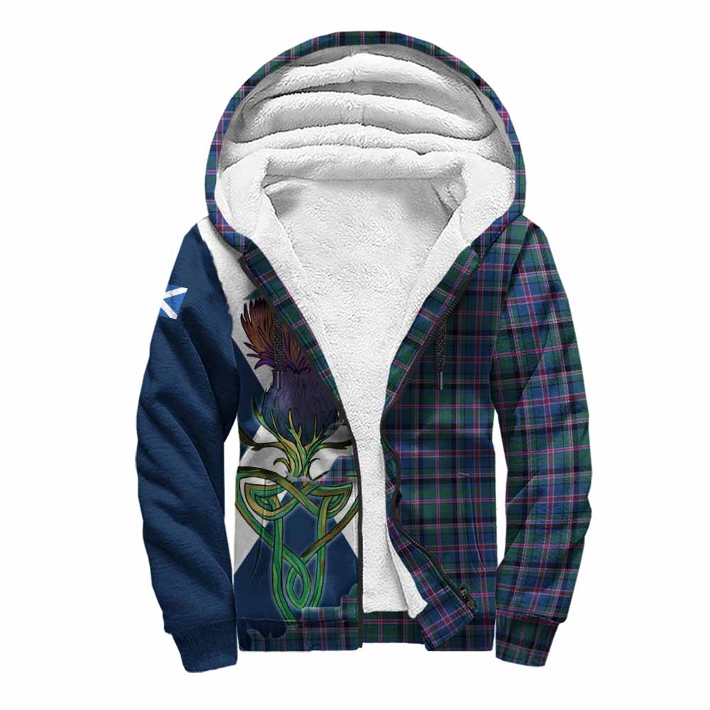 Tartan Vibes Clothing Cooper Tartan Family Crest Sherpa Hoodie Scottish Thistle Celtic Inspired